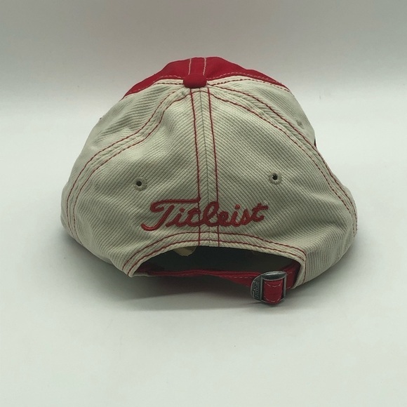 Titleist Hat Golf Adjustable Strapback Red White Outdoor Lightweight - Picture 4 of 7